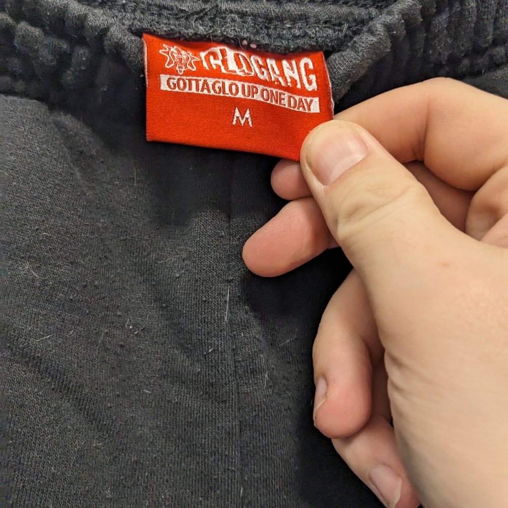 Men's Black Jogger Sweatpants with Red-Trim Side Tape - Picture 3 of 4